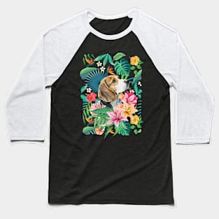 Tropical Beagle Baseball T-Shirt